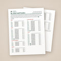 My 2026 Card Tracker, both printable pages