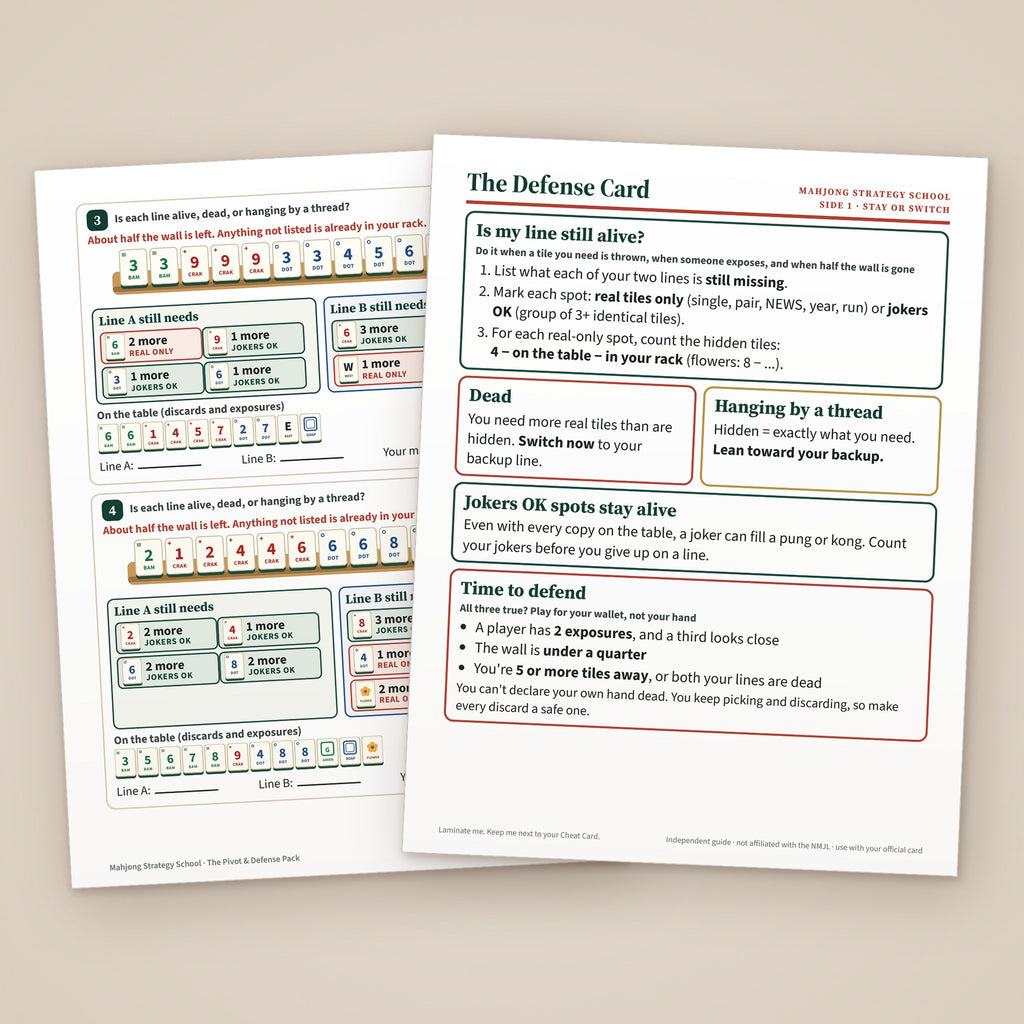 Inside the Pivot & Defense Pack: a stay-or-switch drill page and the Defense Card