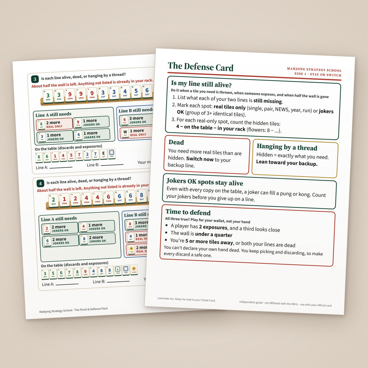 Inside the Pivot & Defense Pack: a stay-or-switch drill page and the Defense Card
